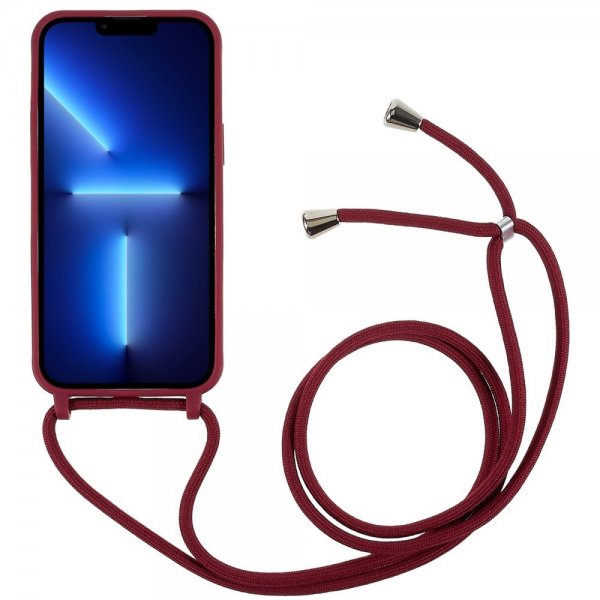 iPhone 14 Pro Cover med Strap Rød
