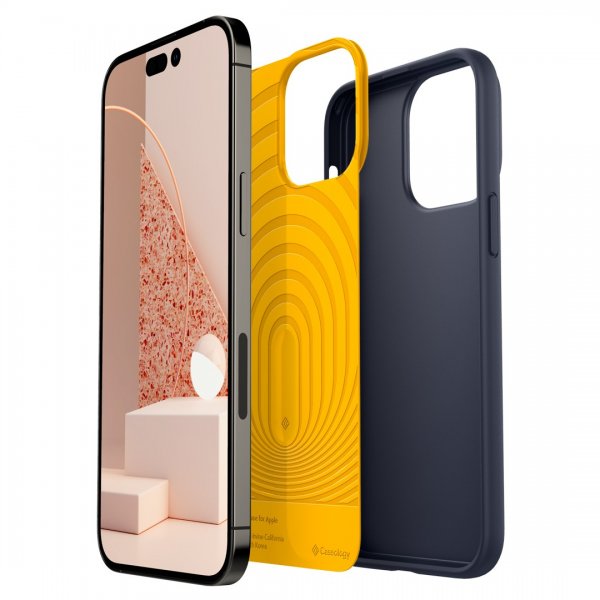 Caseology iPhone 14 Pro Cover med Skærmbeskyttelse Nano Pop 360 Blueberry Navy