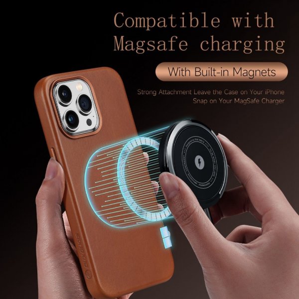 Dux Ducis iPhone 14 Pro Cover Naples Series MagSafe Lysebrun