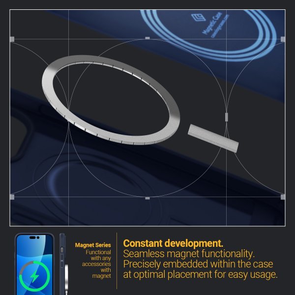 Caseology iPhone 14 Pro Cover Parallax Mag Midnight Blue