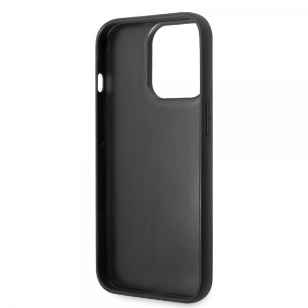 Karl Lagerfeld iPhone 14 Pro Cover Quilted Nylon Puffy Case Logo Plate Sort