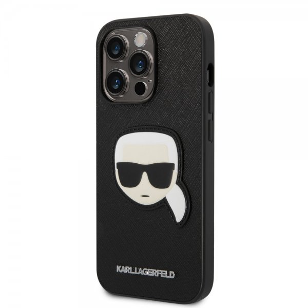 Karl Lagerfeld iPhone 14 Pro Cover Saffiano Karl Sort