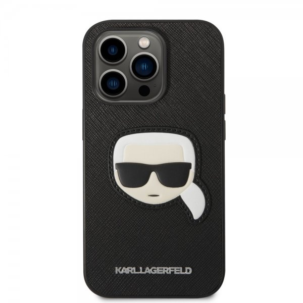 Karl Lagerfeld iPhone 14 Pro Cover Saffiano Karl Sort