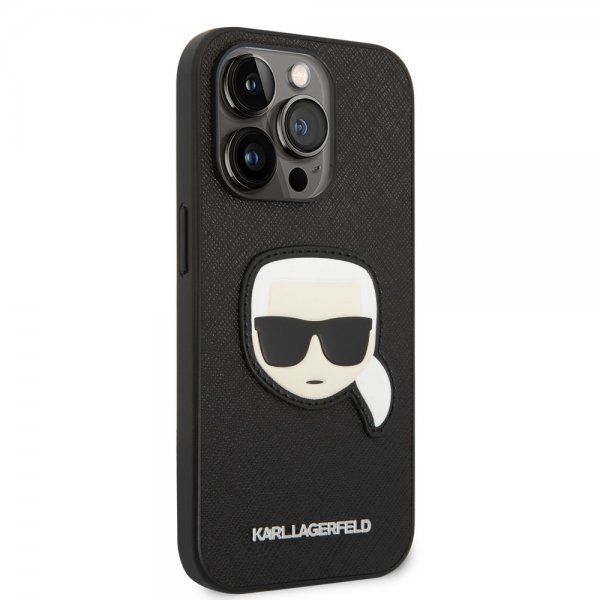 Karl Lagerfeld iPhone 14 Pro Cover Saffiano Karl Sort