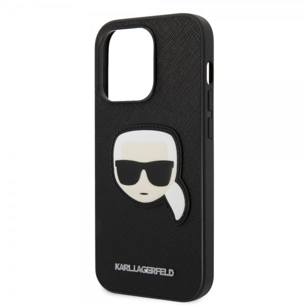 Karl Lagerfeld iPhone 14 Pro Cover Saffiano Karl Sort