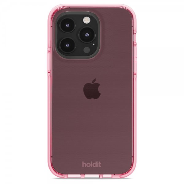 holdit iPhone 14 Pro Cover Seethru Bright Pink