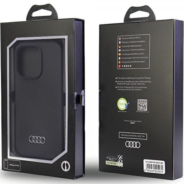 Audi iPhone 14 Pro Skal Silikone Sort