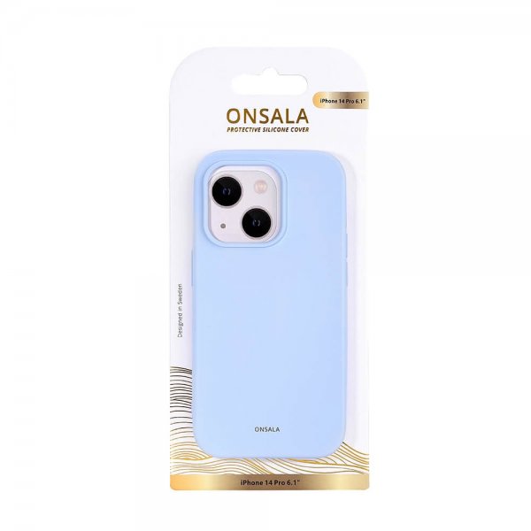 Onsala iPhone 14 Pro Cover Silikone Lyseblå