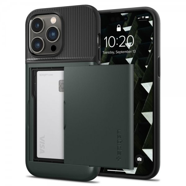 Spigen iPhone 14 Pro Cover Slim Armor CS Abyss Green