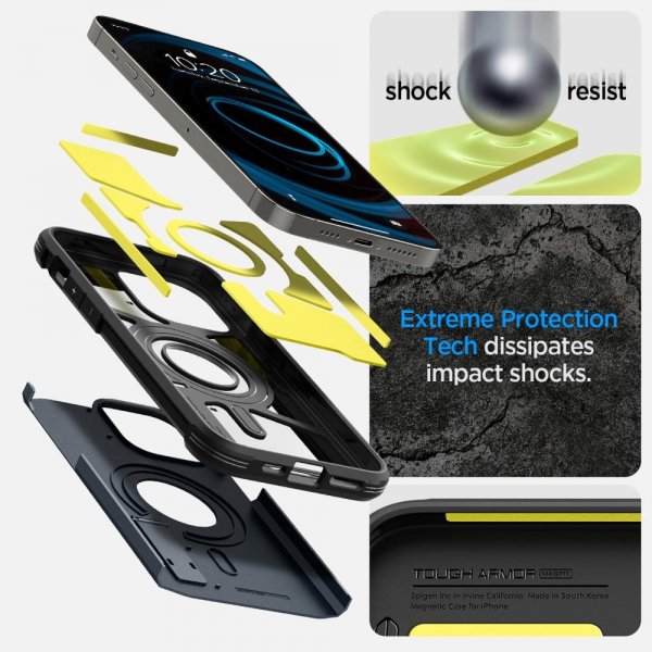 Spigen iPhone 14 Pro Cover Tough Armor MagFit Metal Slate
