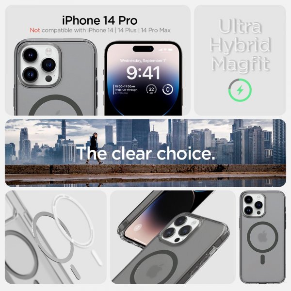 Spigen iPhone 14 Pro Cover Ultra Hybrid MagFit Frost Black