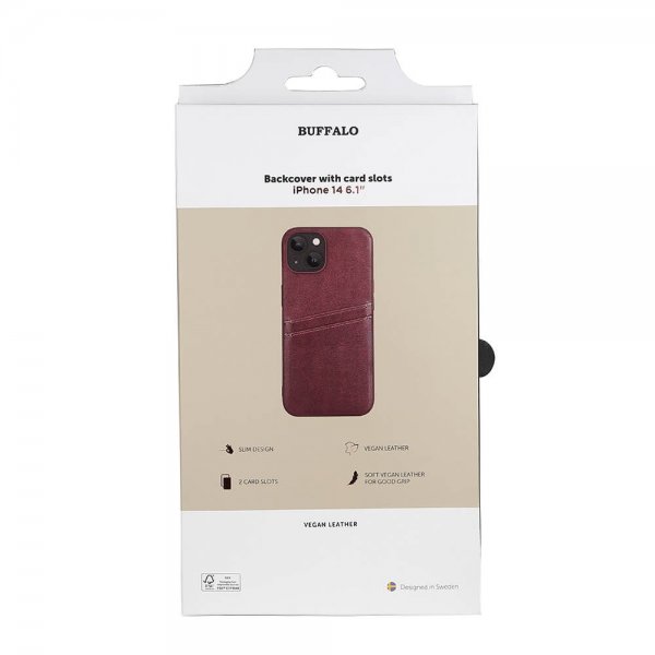 Buffalo iPhone 13/iPhone 14 Cover Backcover med Kortrum Brun