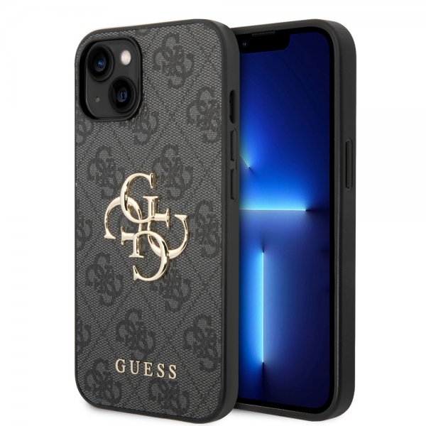 Guess iPhone 14 Cover Big Metal Logo Grå