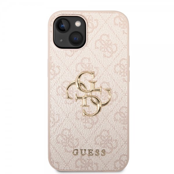 Guess iPhone 14 Cover Big Metal Logo Rosa