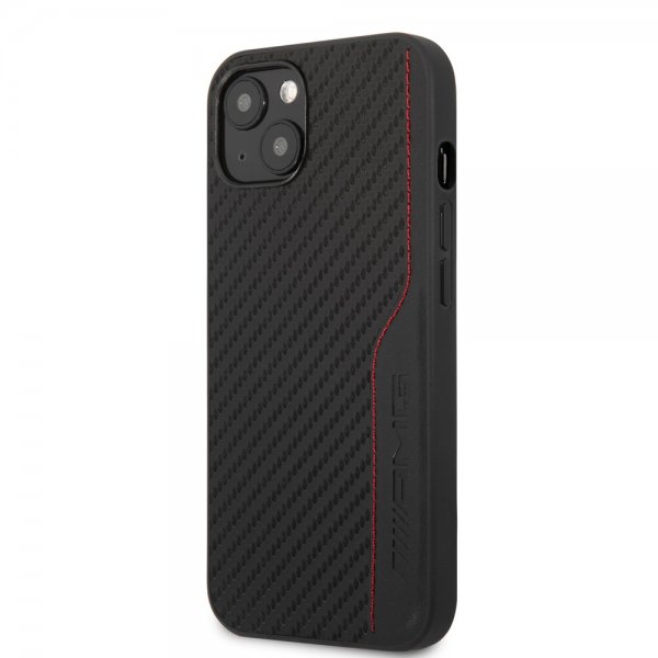 AMG iPhone 14 Cover Carbon Effect Stamped Logo Sort