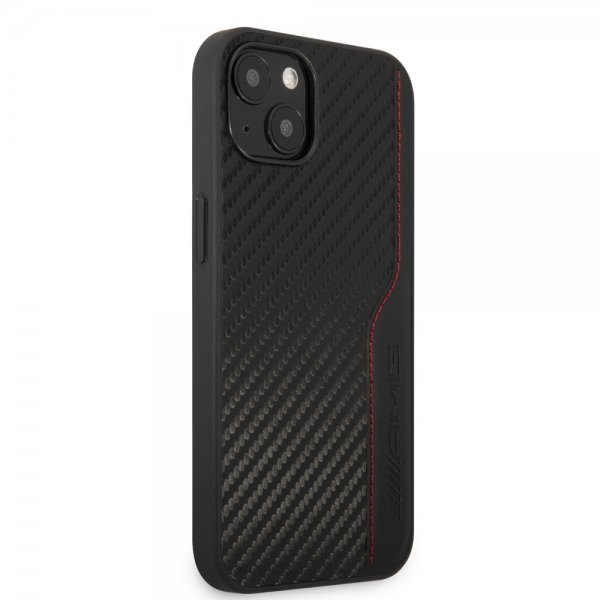 AMG iPhone 14 Cover Carbon Effect Stamped Logo Sort