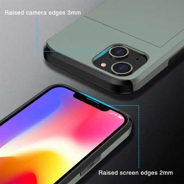 iPhone 14 Cover Card Slide Grøn