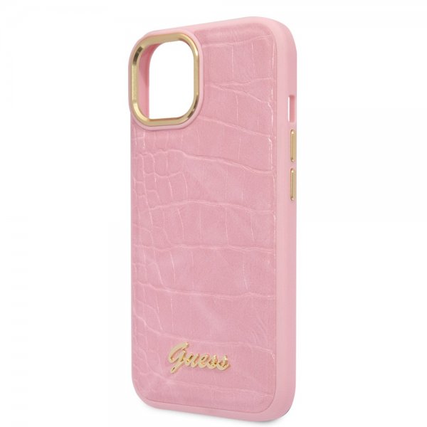 Guess iPhone 14 Cover Croco Rosa