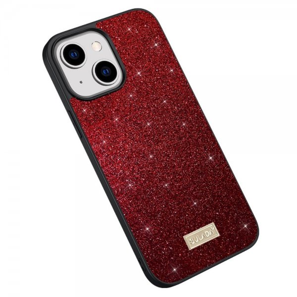 Sulada iPhone 14 Cover Glitter Rød