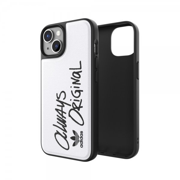 Adidas iPhone 14 Cover Inlay Embroidery Case Hvid Sort