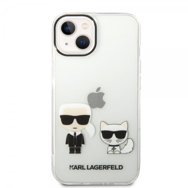 Karl Lagerfeld iPhone 14 Cover Karl & Choupette Gradient Hvid