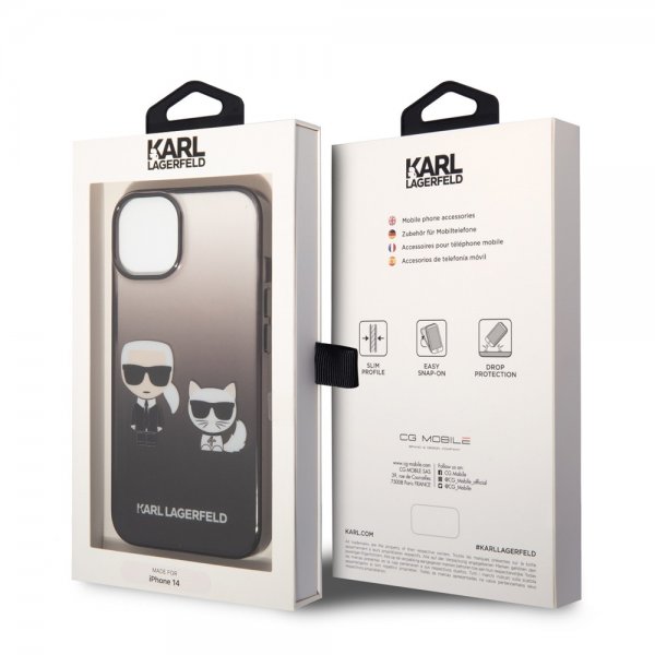 Karl Lagerfeld iPhone 14 Cover Karl & Choupette Gradient Sort