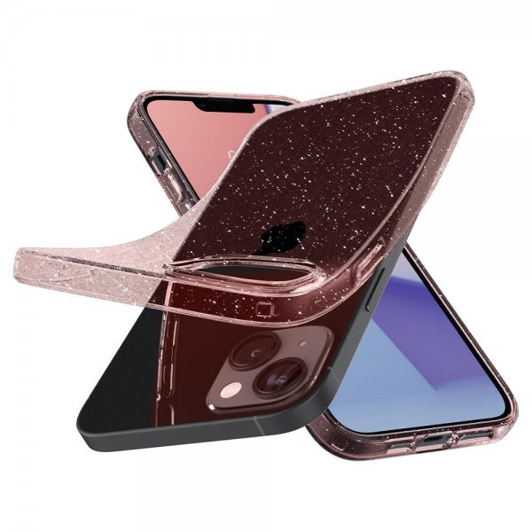 Spigen iPhone 14 Cover Liquid Crystal Glitter Rose Quartz
