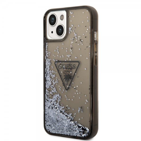 Guess iPhone 14 Cover Liquid Glitter Translucent Sort