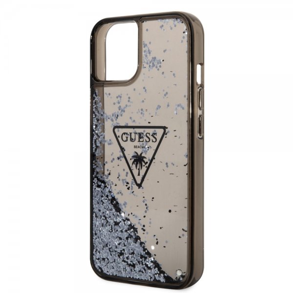 Guess iPhone 14 Cover Liquid Glitter Translucent Sort