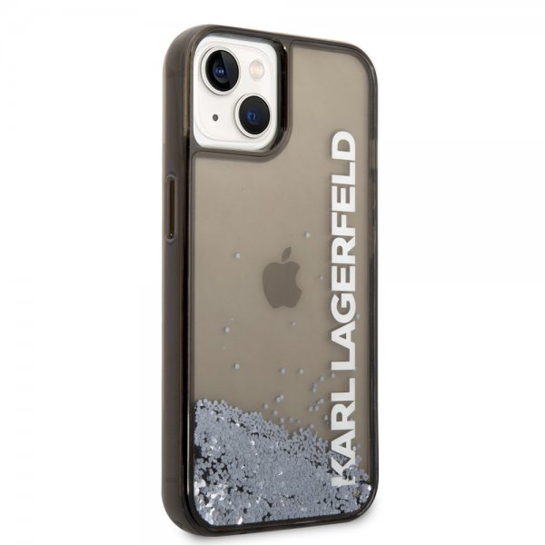 Karl Lagerfeld iPhone 14 Cover Liquid Glitter Transparent Sort