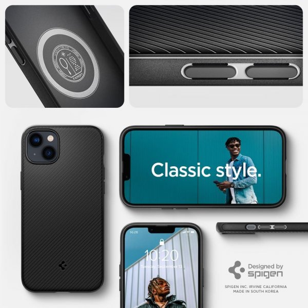 Spigen iPhone 14 Cover Mag Armor MagFit Mat Sort