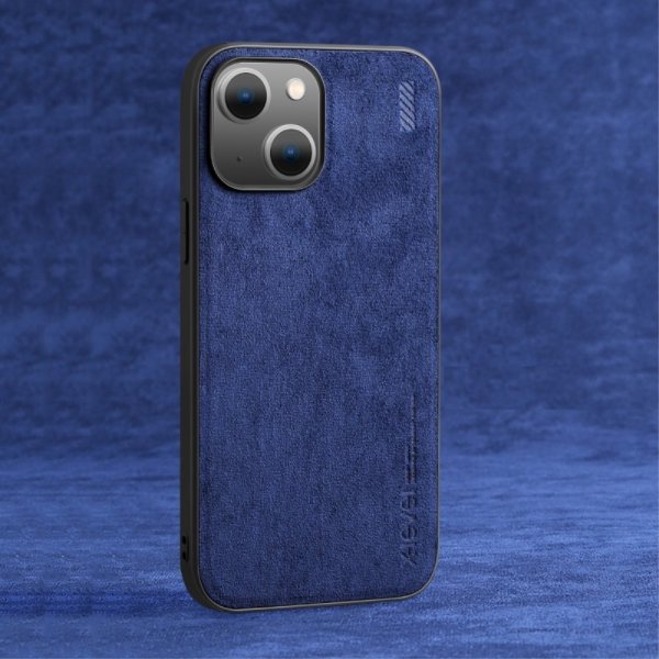 X-Level iPhone 14 Cover Lædertekstur Blå