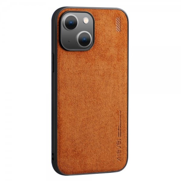 X-Level iPhone 14 Cover Lædertekstur Brun