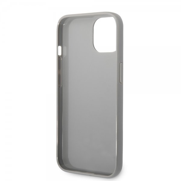 Karl Lagerfeld iPhone 14 Cover Monogram Iridescent Silver