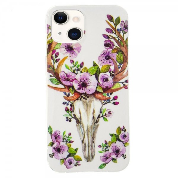 iPhone 14 Cover Motiv Blomster og Hjort