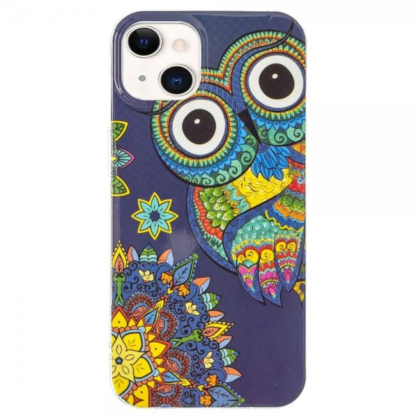 iPhone 14 Cover Motiv Farverig Ugle