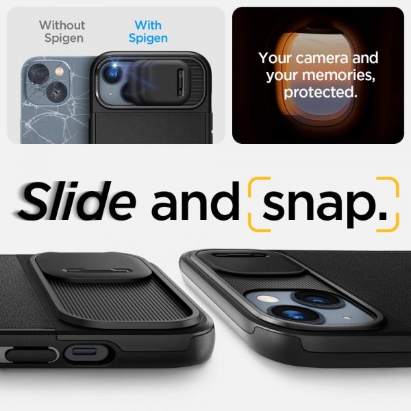 Spigen iPhone 14 Cover Optik Armor MagFit Sort