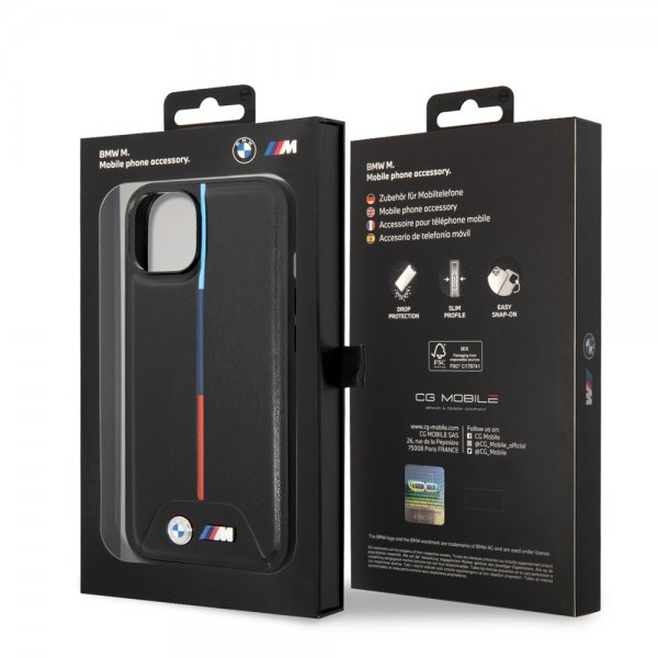 BMW iPhone 14 Cover Quilted Sort