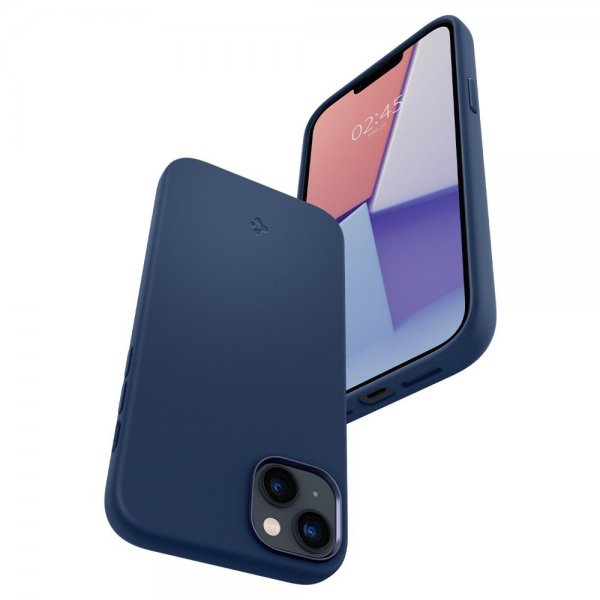Spigen iPhone 14 Cover Silicone Fit MagFit Navy Blue