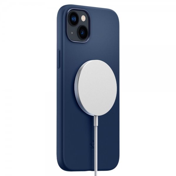 Spigen iPhone 14 Cover Silicone Fit MagFit Navy Blue
