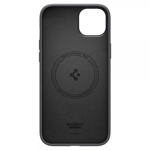Spigen iPhone 14 Cover Silicone Fit MagFit Sort