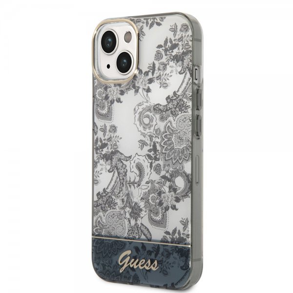 Guess iPhone 14 Cover Toile de Jouy Grå