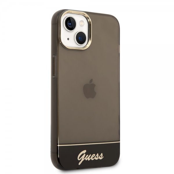 Guess iPhone 14 Cover Gennemsigtig Sort