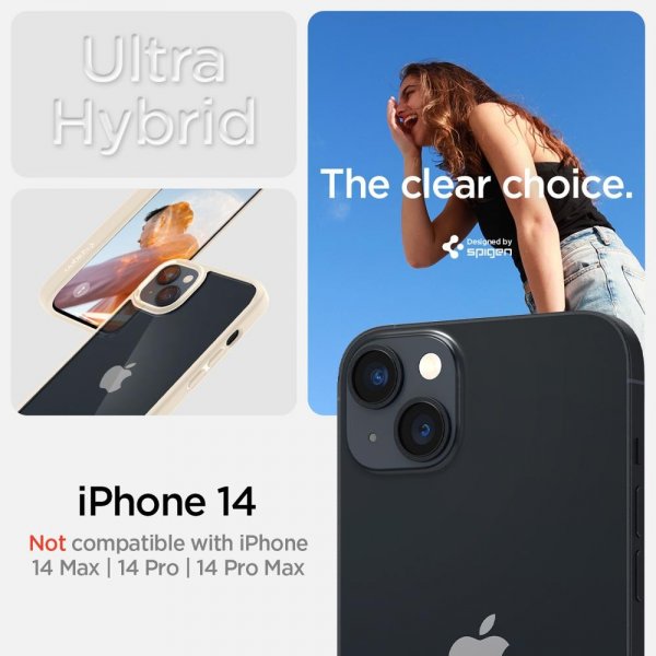Spigen iPhone 14 Cover Ultra Hybrid Sand Beige
