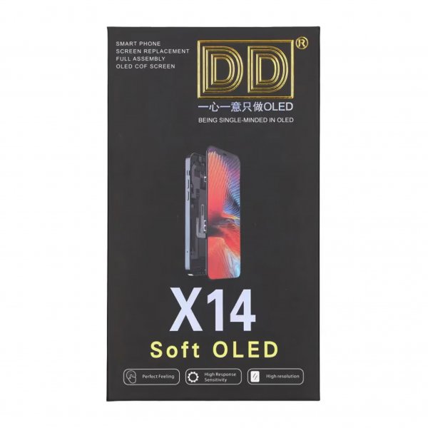 iPhone 14 Soft OLED-skærm Høj kvalitet Sort (DD-mærke)