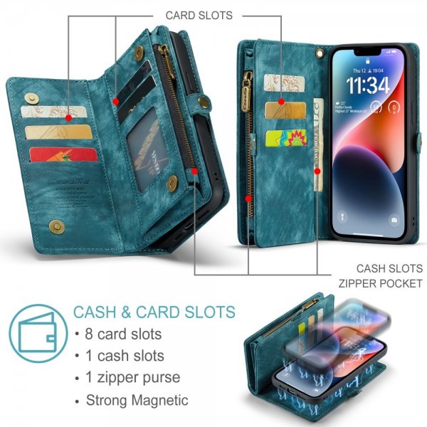 CaseMe iPhone 15 Fodral 008 Series Aftageligt Cover Petrol