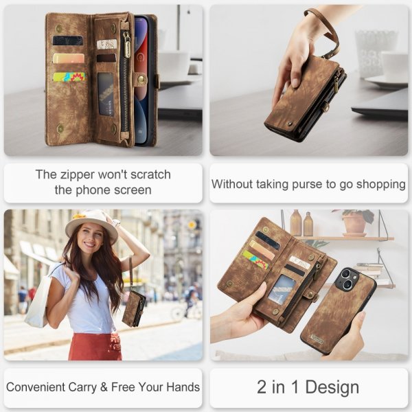 CaseMe iPhone 15 Cover 008 Series Aftageligt Cover Brun