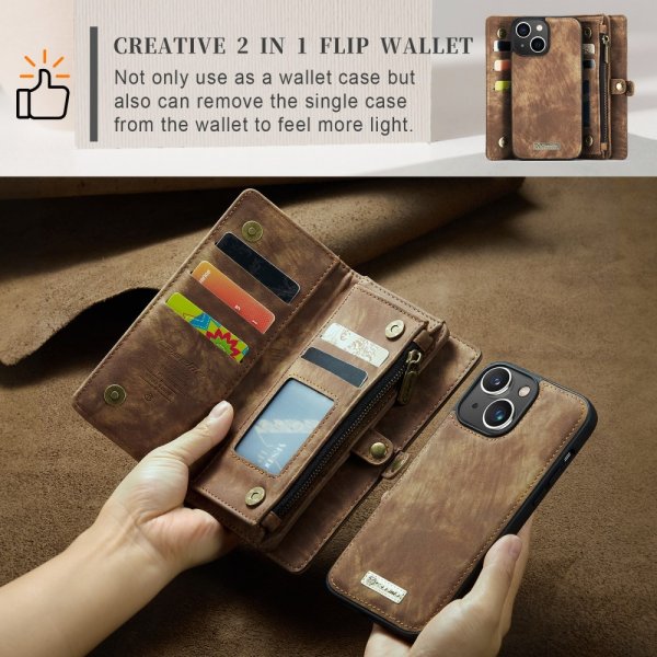 CaseMe iPhone 15 Cover 008 Series Aftageligt Cover Brun