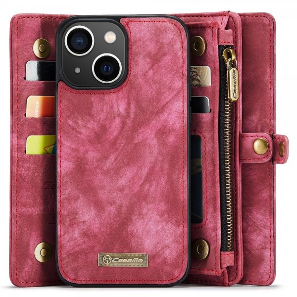 CaseMe iPhone 15 Etui 008 Series Aftagelig Cover Rød