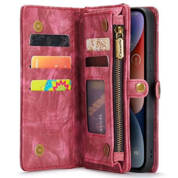 CaseMe iPhone 15 Etui 008 Series Aftagelig Cover Rød